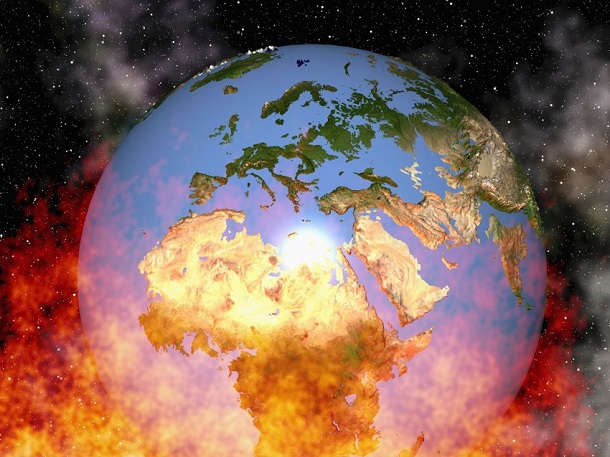 Earth in flames --- Image by © Ikon Images/Corbis